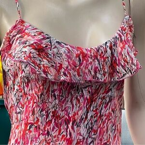 Anthropologie Pink and White Midi Dress